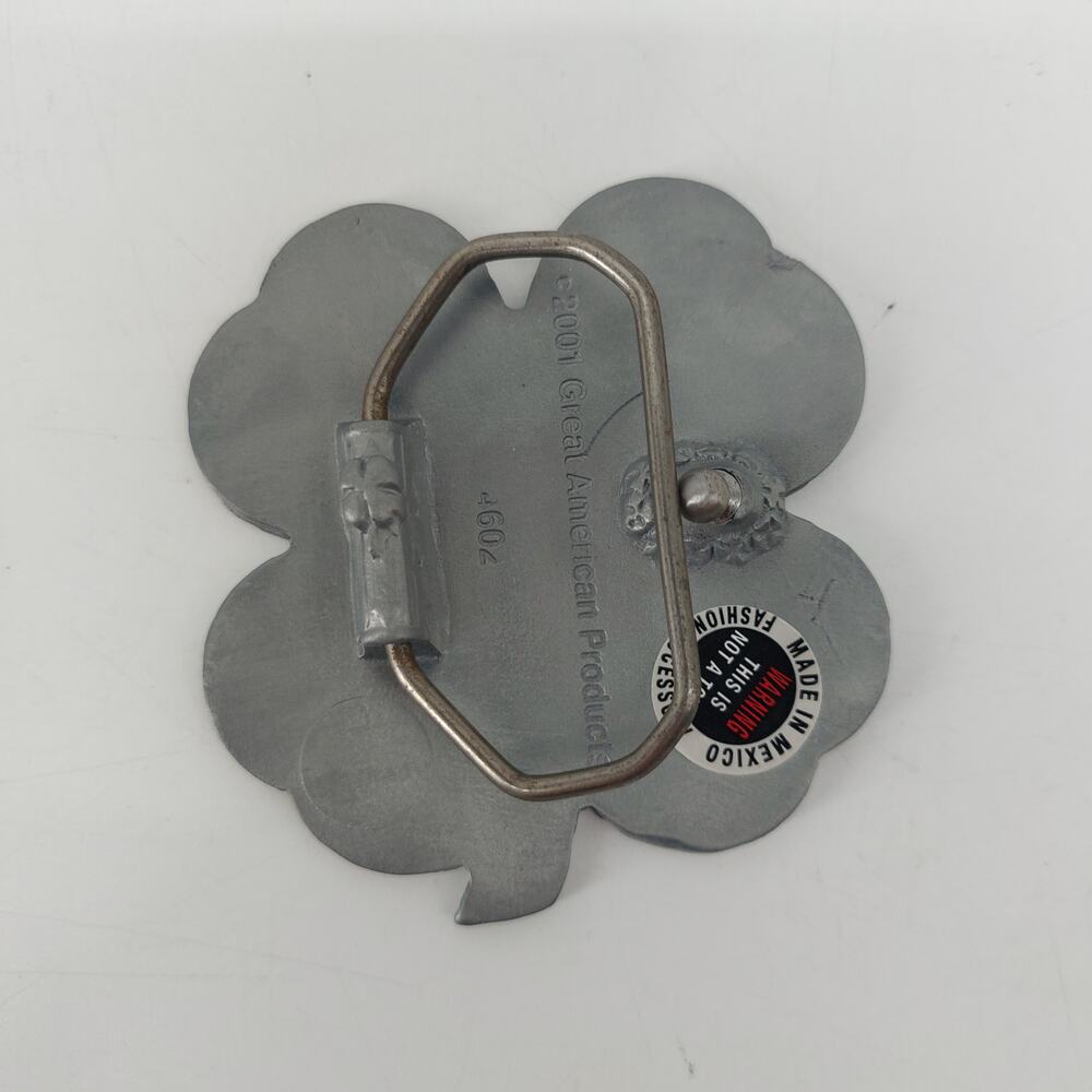 Lucky Shamrock Mens Belt Buckle 4 Leaf Clover St. Patrick's Patty Day Good - Picture 3 of 10